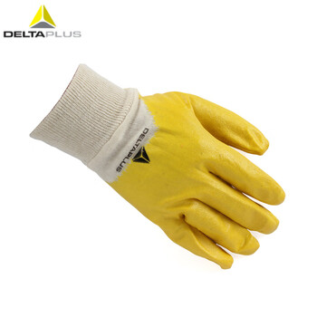 代尔塔(Deltaplus)201015劳保手套 丁腈涂层防护手套 耐油耐磨 掌背透气 劳保用品 10码12副/打 定做