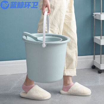 蓝鲸环卫 樱粉 三件套水桶洗脸盆面盆水瓢勺套装塑料加厚水桶LJHW-9055