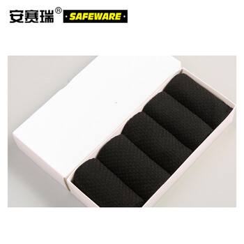 安赛瑞 竹纤维耐磨中筒袜 吸汗袜子 劳保工作袜 劳防用品 男士均码 5双装黑色 10818