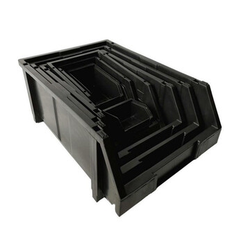 链工 零件盒斜口配件盒元件盒物料盒收纳盒黑色A2号180*121*79mm