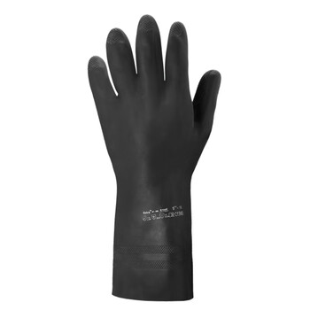 ANSELL 87-950橡胶防化学实验室检查 防酸碱防护耐水劳保工作手套 定做 L码 1付