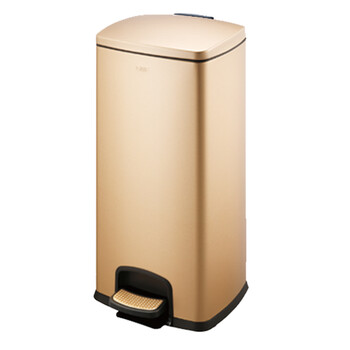 南 SJ30-F03 南方方形脚踏桶 香槟金 防指纹酒店宾馆客房不锈钢垃圾桶果皮桶厨房垃圾桶商用桶 容量30升