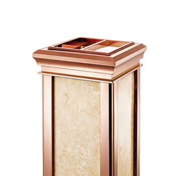 南 GPX-8A 金盖座地南方烟灰桶 玫瑰金 金华米黄 商场不锈钢垃圾桶 酒店落地烟灰桶立式果皮桶商场垃圾筒