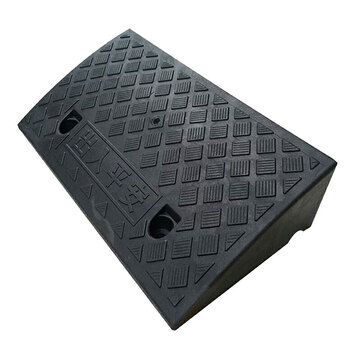 冰禹 BYlf-530 塑料斜坡垫 上坡垫马路牙子台阶垫路 沿坡阶梯坡三角垫 爬坡垫门槛垫 黑色25cm长19cm高