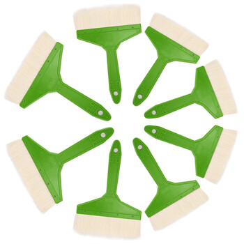 兰诗（LAUTEE）DS-410 聚酯漆刷 绿色柄羊毛刷 油漆刷清洁刷灰尘刷子 4寸10个装