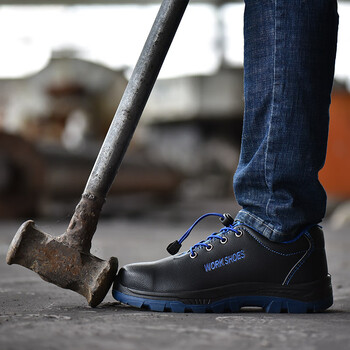 老管家劳保鞋男女防砸防刺穿超迁皮防水耐磨耐油830安全功能鞋 蓝色 37