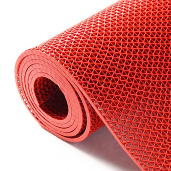 爱柯部落 S型镂空防滑垫 PVC网格疏水地垫浴室泳池卫生间厚5mm宽1.2m×1m红色经济款要几米拍几件不截断110170