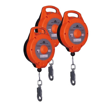 代尔塔/DELTAPLUS 505122 自动收缩式防坠制动器AN122T 镀锌钢索6米 1个 企业专享