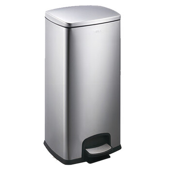 南 SJ30-F01 南方方形脚踏桶 砂银钢 防指纹酒店宾馆客房不锈钢垃圾桶果皮桶居家厨房垃圾桶商用桶 容量30升
