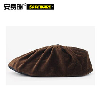 安赛瑞 绒布鞋套 防滑底可重复使用 机房防尘加厚脚套 10双装 咖啡色 13750