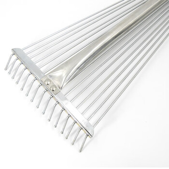 金诗洛 K517 草耙 落叶耙子 可伸缩不锈钢园林耙子钢丝耙 15齿不锈钢耙 