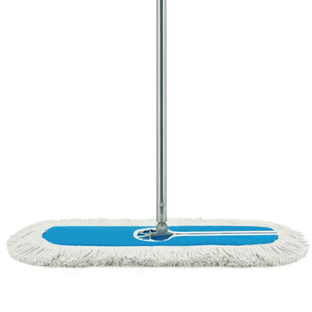 益美得 镀锌铁杆90cm大号平板拖把办公商用地拖棉线拖把物业保洁排拖尘推 分类款蓝色