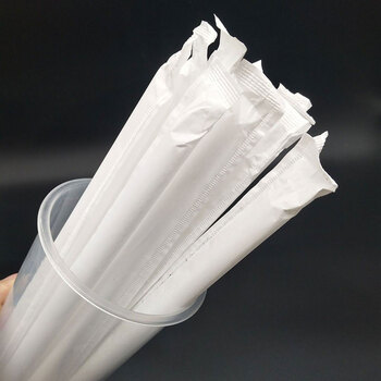 工霸（GONGBA）奶茶吸管纸质包装粗吸管12*230mm 独立包装透明大吸管 一次性吸管 1000支 定制