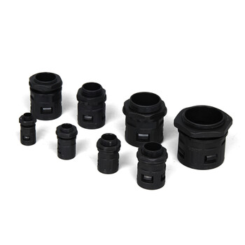 BOWERY波纹管接头直插式尼龙塑料管穿线软管接头黑色密封固定接头AD54.5/PG48 1个