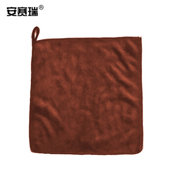 安赛瑞 超细纤维毛巾 多用途百洁布吸水清洁布 30×30cm 保洁洗车 10条装 咖色 27056