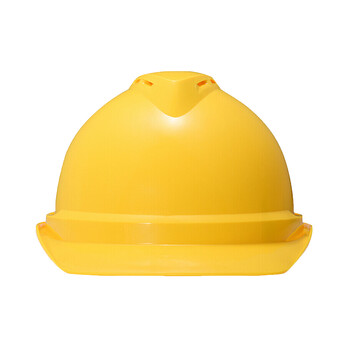 梅思安V-Gard-500ABS豪华超爱戴帽衬V型有孔安全帽施工建筑工地劳保防撞头盔黄色1顶