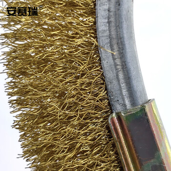 安赛瑞 迷你不锈钢丝刷 弯头铜丝刷  (5把装）除锈刷 铜丝刷 23966