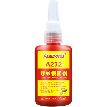 奥斯邦（Ausbond）272螺纹锁固剂厌氧胶螺丝紧固剂耐高温高强度货车气缸金属固定防松胶水密封胶红色50ml