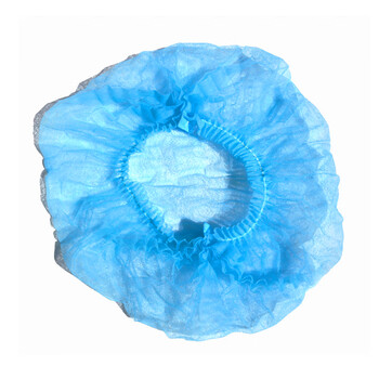 谋福CNMF一次性条形帽防尘帽无纺布帽头套发罩网帽食品厂防尘防落发100只（单筋防尘帽 蓝色款）8379