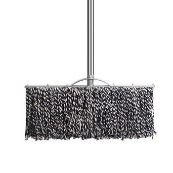 庄太太【蓝白50cm钢杆】木杆拖把棉线大堂老式墩布尘推拖布工厂物业吸水拖把