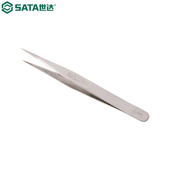 世达（SATA）03103 特尖头短镊子115MM