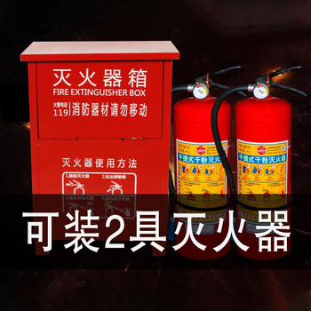 斯铂格 灭火器箱子 3公斤干粉消防箱消火栓箱铁皮箱 厂房店铺商用消防过检新国标年检空箱 3KG*2加厚0.6mm