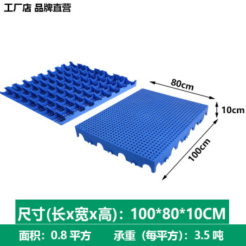 盛富永 塑料防潮板垫板物流网格板仓库仓储防水防潮地垫卡板栈板隔断地台托盘垫 加厚圆孔1000*800*50mm