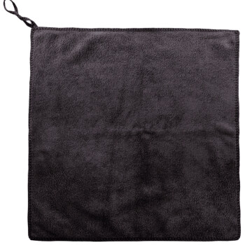 兰诗 QJ-300 方形纤维毛巾 酒店清洁抹布带挂钩清洁方巾30*30厘米 黑色10条装