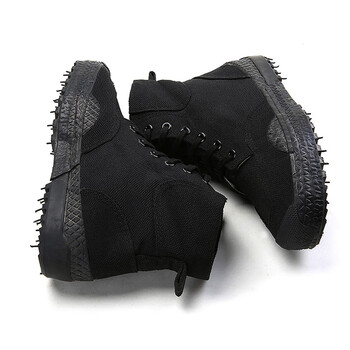 者也 3520高帮鞋解放鞋透气劳保胶鞋男防滑耐磨帆布鞋登山鞋户外徒步鞋 高帮黑色38码