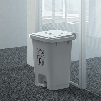 科力邦（Kelibang） 垃圾桶 脚踏式户外垃圾桶大号加厚环卫垃圾桶带盖 30L办公塑料垃圾桶商用 KB1034 灰色