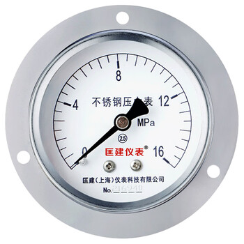 匡建仪表（CONJANT）YTN-60BFZ 不锈钢耐震压力表轴向无边 防腐蚀耐酸碱M14*1.5螺纹 0-16mpa 