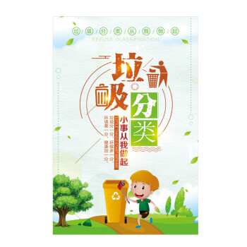庄太太【定制尺寸60*80cm】垃圾分类宣传海报标语