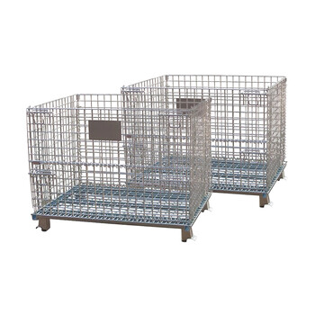 稳斯坦 WST257 仓储笼 折叠金属周转箱筐台车铁丝框铁笼 物流箱B-3(1000*800*840mm)