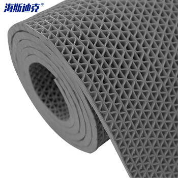 海斯迪克 HK-53 塑胶垫S型镂空防水垫 防滑垫子 灰加密加厚5mm宽1.2m*1m 多拍不截断