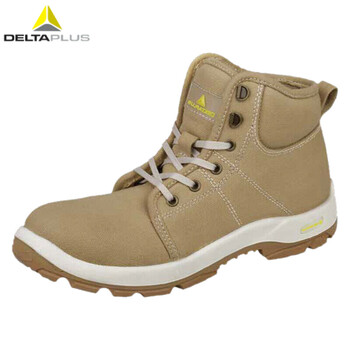 代尔塔（Deltaplus）301226 彩虹系列中帮劳保鞋 透气帆布安全鞋 防砸防穿刺防静电定做 卡其色 40码