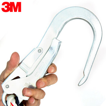 3M 1390399单钩减震缓冲连接绳配50MM大挂钩 安全绳\坠落悬挂 Φ12mm×2m 三股腈纶 1条