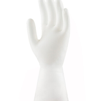 者也（ZYE）丁腈橡胶手套厨房洗碗防水防滑坚韧耐磨防护手套 白洗碗手套2双L码