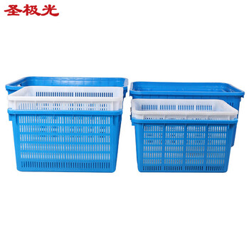 圣极光周转塑料箩筐570*395*315服装收纳筐可定制701958储物筐蓝