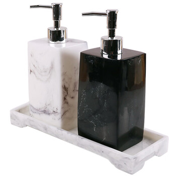 兰诗（LAUTEE）PA1148 黑仿大理石洗手液瓶 500ml黑色款