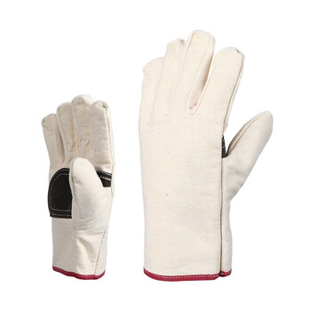 君御 帆布加皮加皮加厚耐磨手套 机修电焊工地作业防护用品 20副起定 白 均码