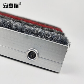 安赛瑞 铝合金地垫 除尘防滑刮泥地垫 1.0壁厚 进门嵌入式脚垫 银行酒店商场门垫60×120cm凹槽款 灰色26566