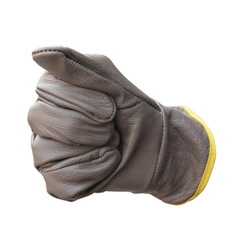 谋福 CNMF 9417 全牛皮电焊手套 电焊防护手套 焊工手套 焊接手套 劳保手套 (柔软款 深色)