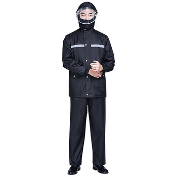 雷赢（LEIYING）YY-02雨衣雨裤套装 分体雨衣 带反光条 黑色 170cm