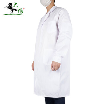 大杨327长袖棉白大褂 学生实验室搬运劳保服加工厂工装美容服工作服 L码/170cm 定制