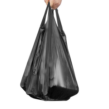 冰禹 BYlf-607 加厚垃圾袋 手提式垃圾袋 一次性塑料袋 30*50cm 50只/卷*2卷 背心款