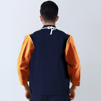 者也（ZYE）加厚牛皮防护套袖电焊打磨隔热耐高温透气护袖 系绳款 