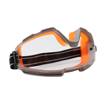 者也 护目镜 工业防冲击防飞溅挡风透明劳保防护眼罩 橙色防雾