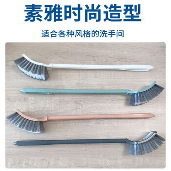 亿丽佳 方头塑料杆马桶刷 酒店卫生间去污洁厕刷 颜色随机 10件/组