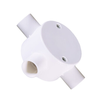 联塑（LESSO）管三通圆接线盒(带盖)PVC电工套管配件白色 65×40/3/Φ25