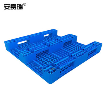 安赛瑞 川字塑料托盘 仓库货架防潮托盘 叉车塑料托盘卡板栈板 塑料网格重型托盘 110×110×15cm 23731